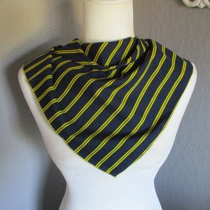 1970s navy & yellow stripe scarf